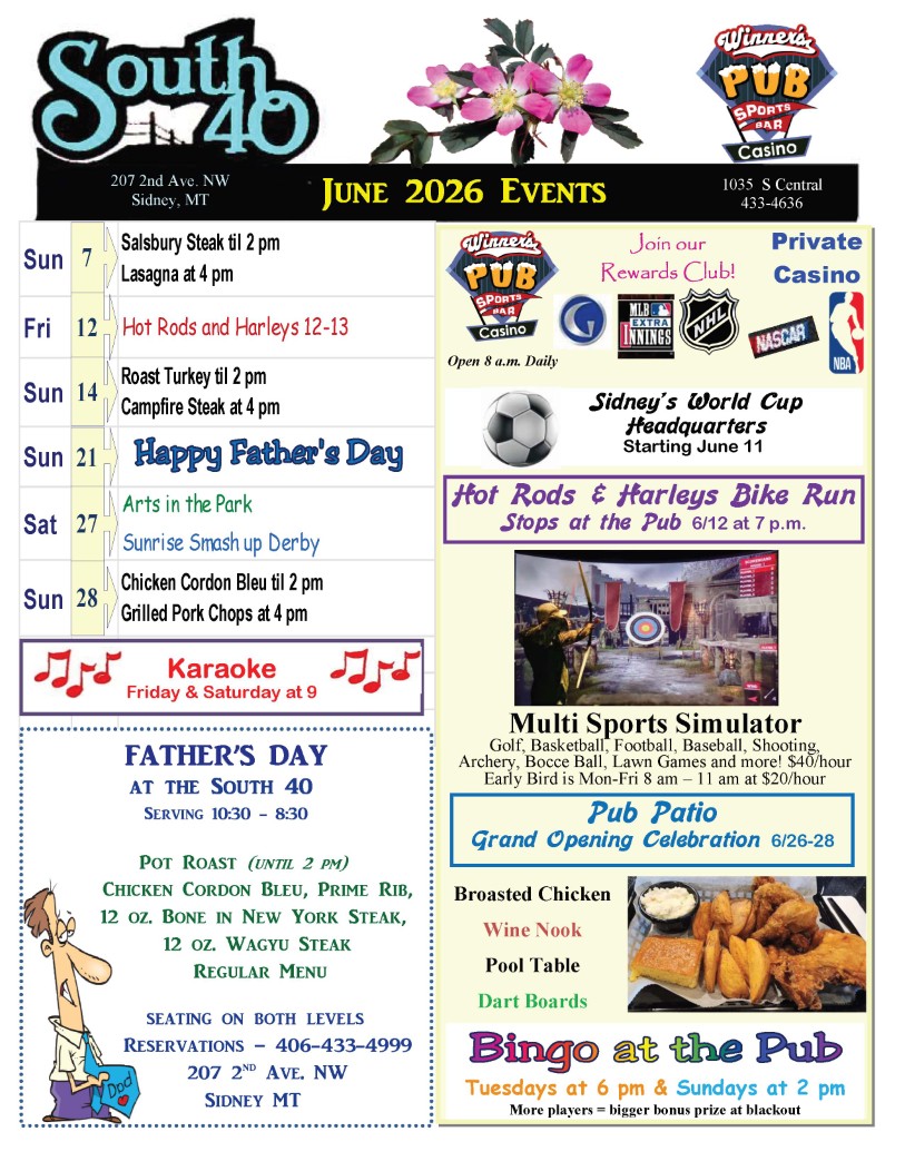 Winner's Pub Events Calendar